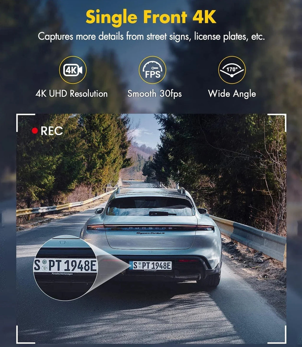 Caméra Voiture 4K Double Objectif – Vision Nocturne