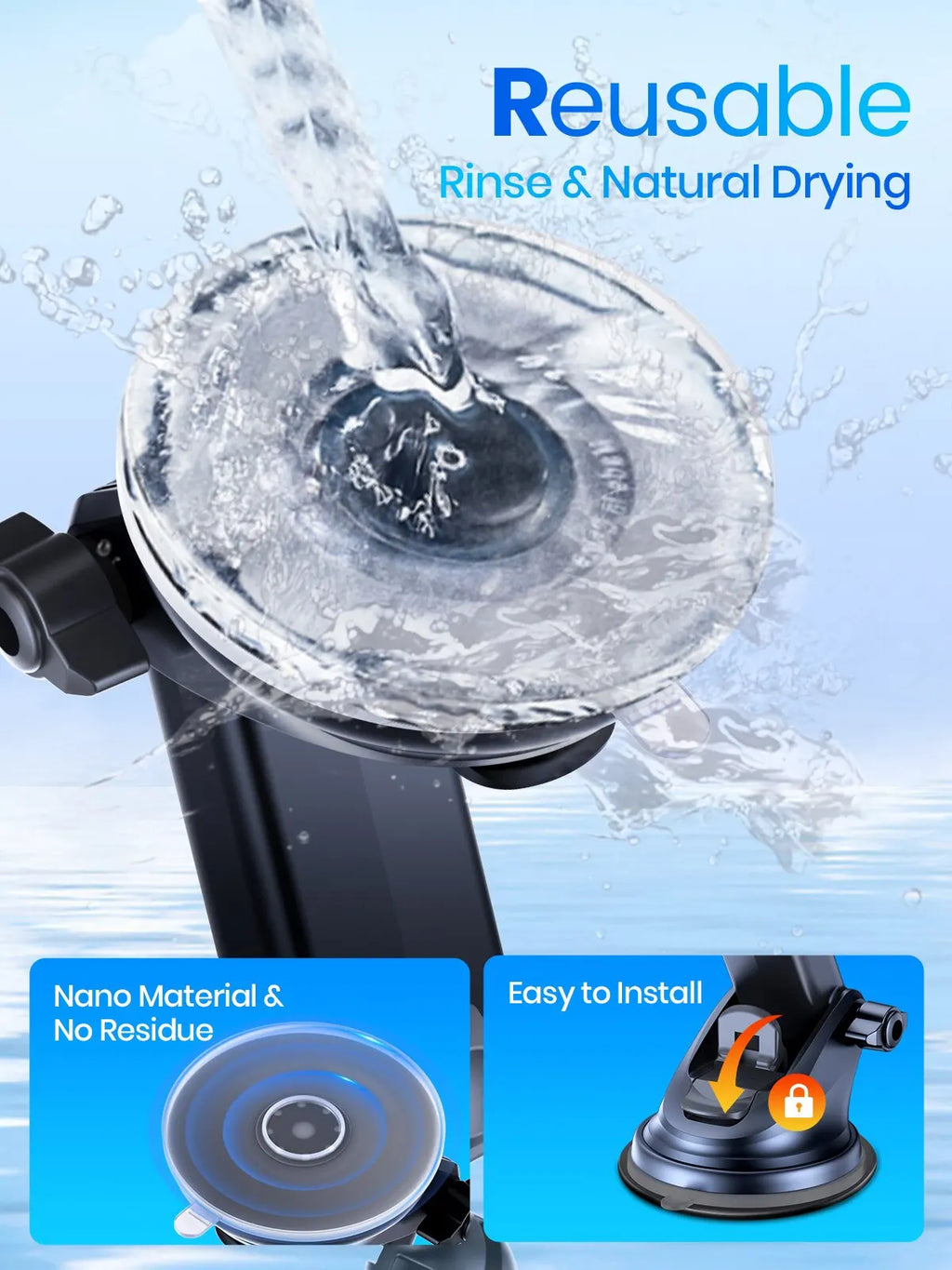 Support Smartphone Voiture à Gravité – Tableau de Bord / Aération