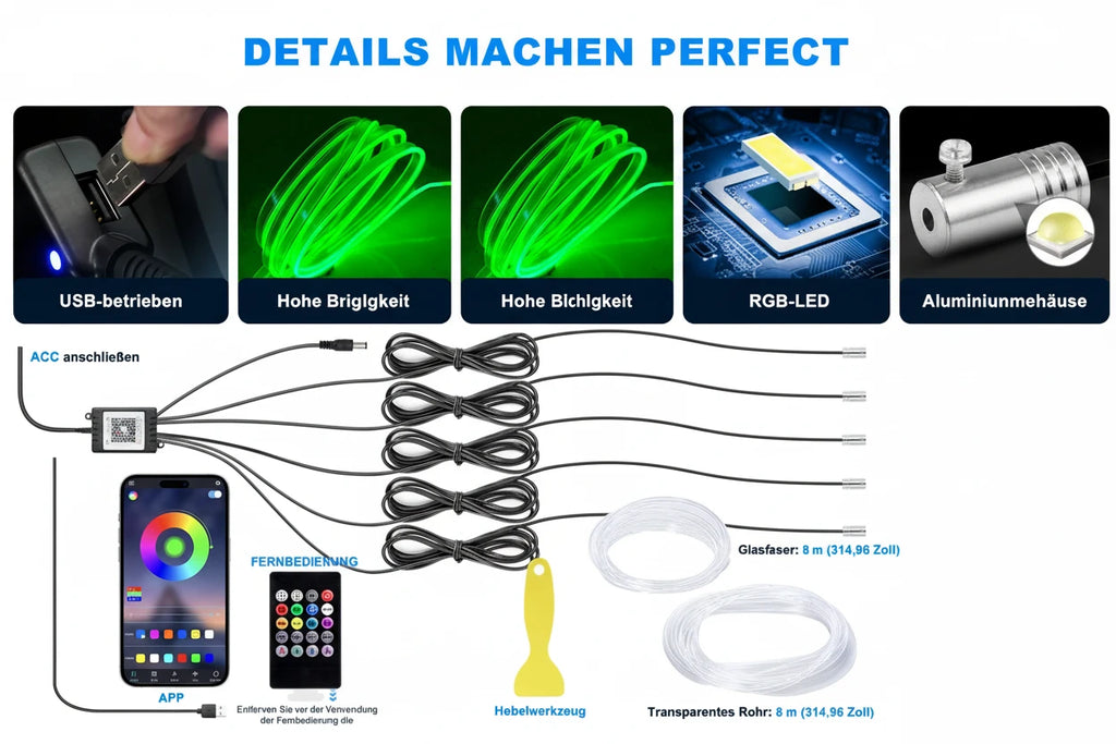 Bande LED d'Ambiance 8m avec Capteur Sonore - Contrôle App & Télécommande Premium