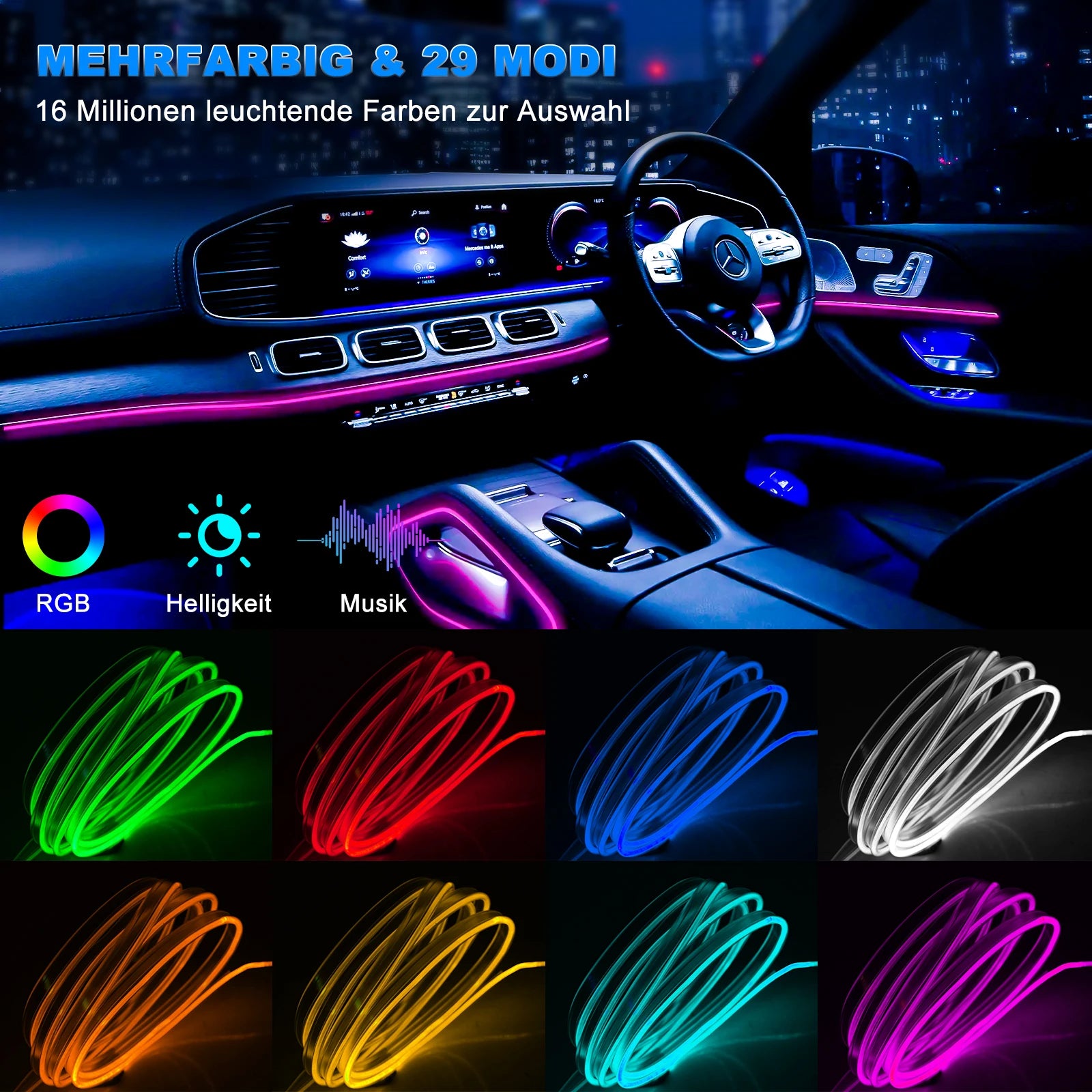 Bande LED d'Ambiance 8m avec Capteur Sonore - Contrôle App & Télécommande Premium