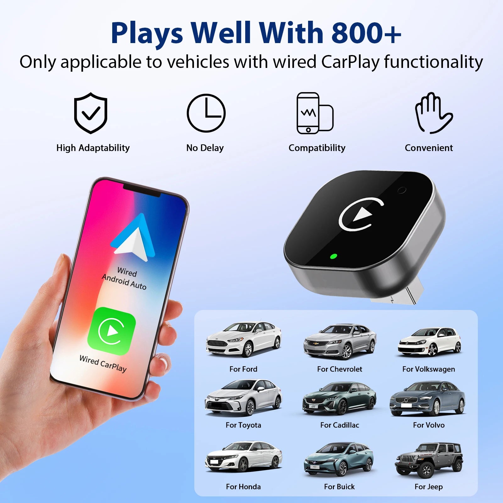 Wireless CarPlay & Android Auto Adapter – Plug & Play