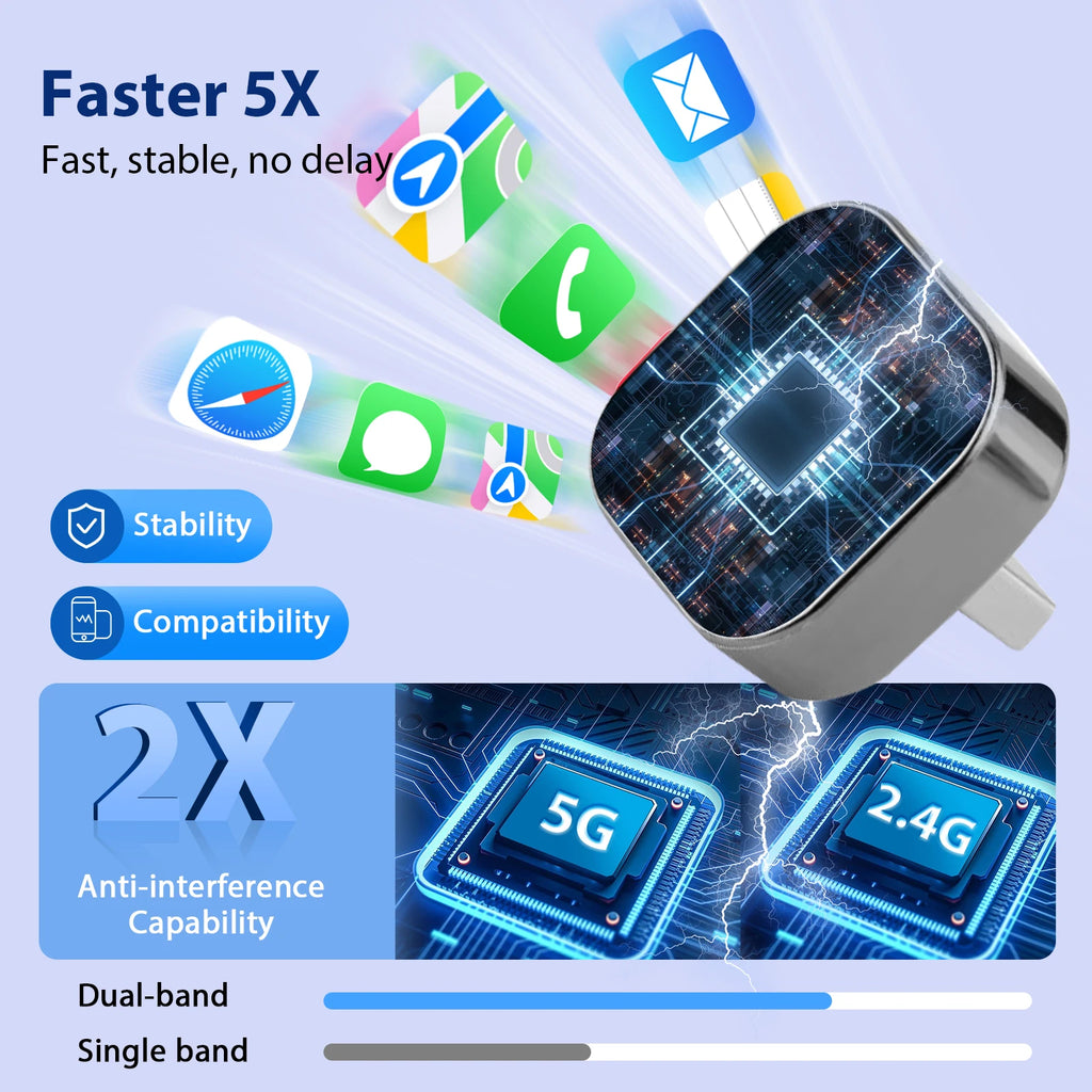 Wireless CarPlay & Android Auto Adapter – Plug & Play