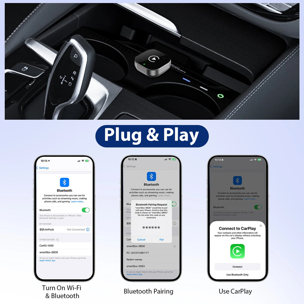 Wireless CarPlay & Android Auto Adapter – Plug & Play